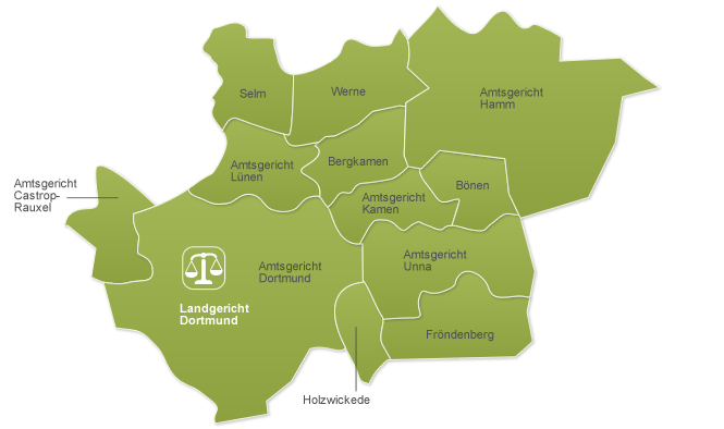 Übersichtskarte des Landgerichts Dortmund